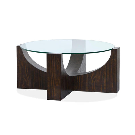 Magnussen Home Beckham Rustic Tavern Round Cocktail Table With Casters
