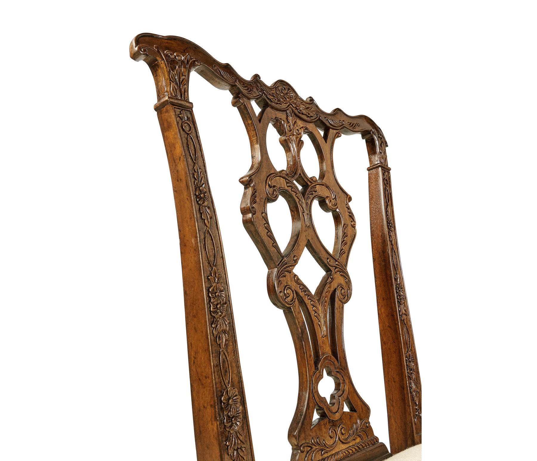 Jonathan Charles Chippendale Rococo Quatrefoil Side Chair