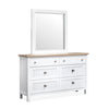 Salt Life Home Windmill Harbour White Whisp and Sand Double Drawer Dresser with Portrait Mirror Sale