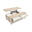 Salt Life Home Echo Isles Sea Pearl and Driftwood Lift Top Storage Cocktail Table with Casters