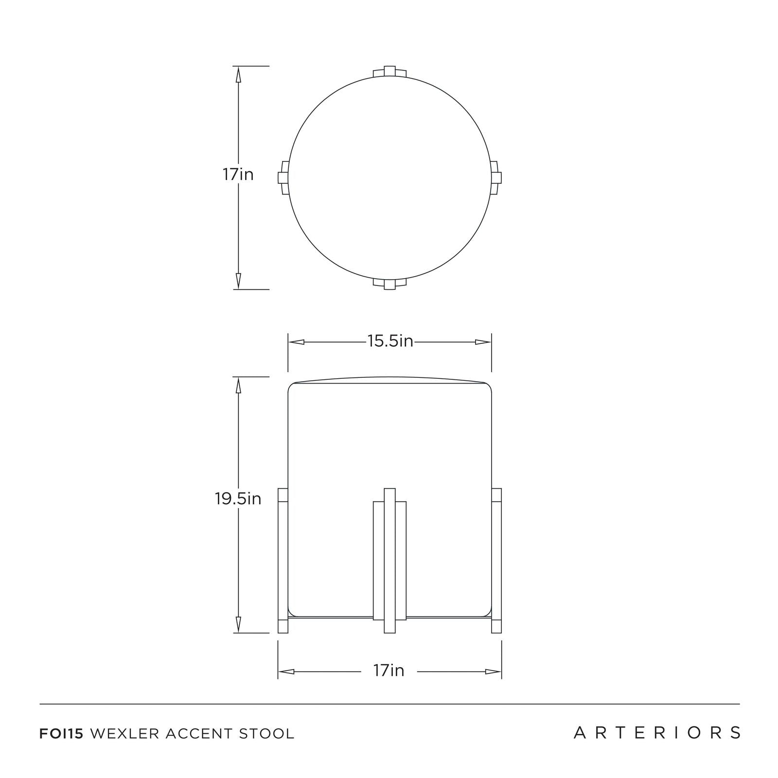 Arteriors Wexler Accent Stool