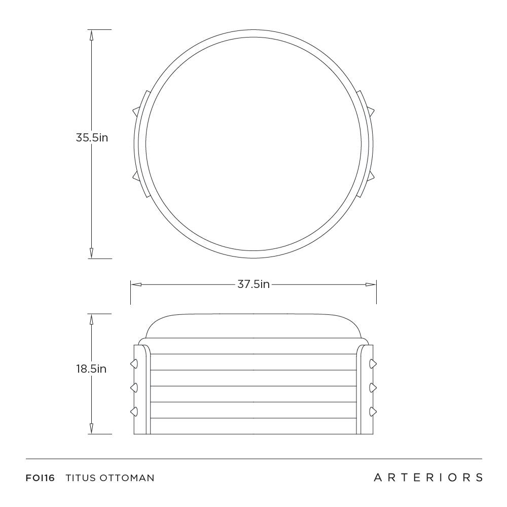 Arteriors Titus Ottoman