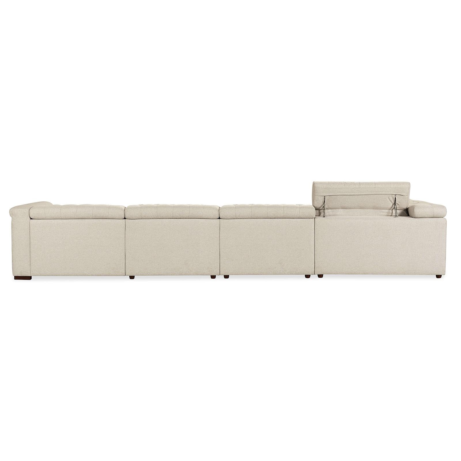 Hooker Furniture Savion Deux 6 Seat Sectional with Three Power Recliners and Seven Power Headrests