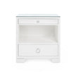 Villa & House Frances 2-Drawer Side Table with Glass Top