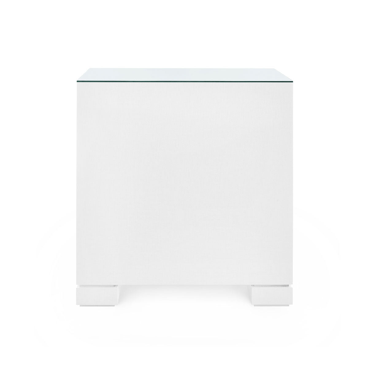 Villa & House Frances 2-Drawer Side Table with Glass Top