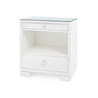Villa & House Frances 2-Drawer Side Table with Glass Top