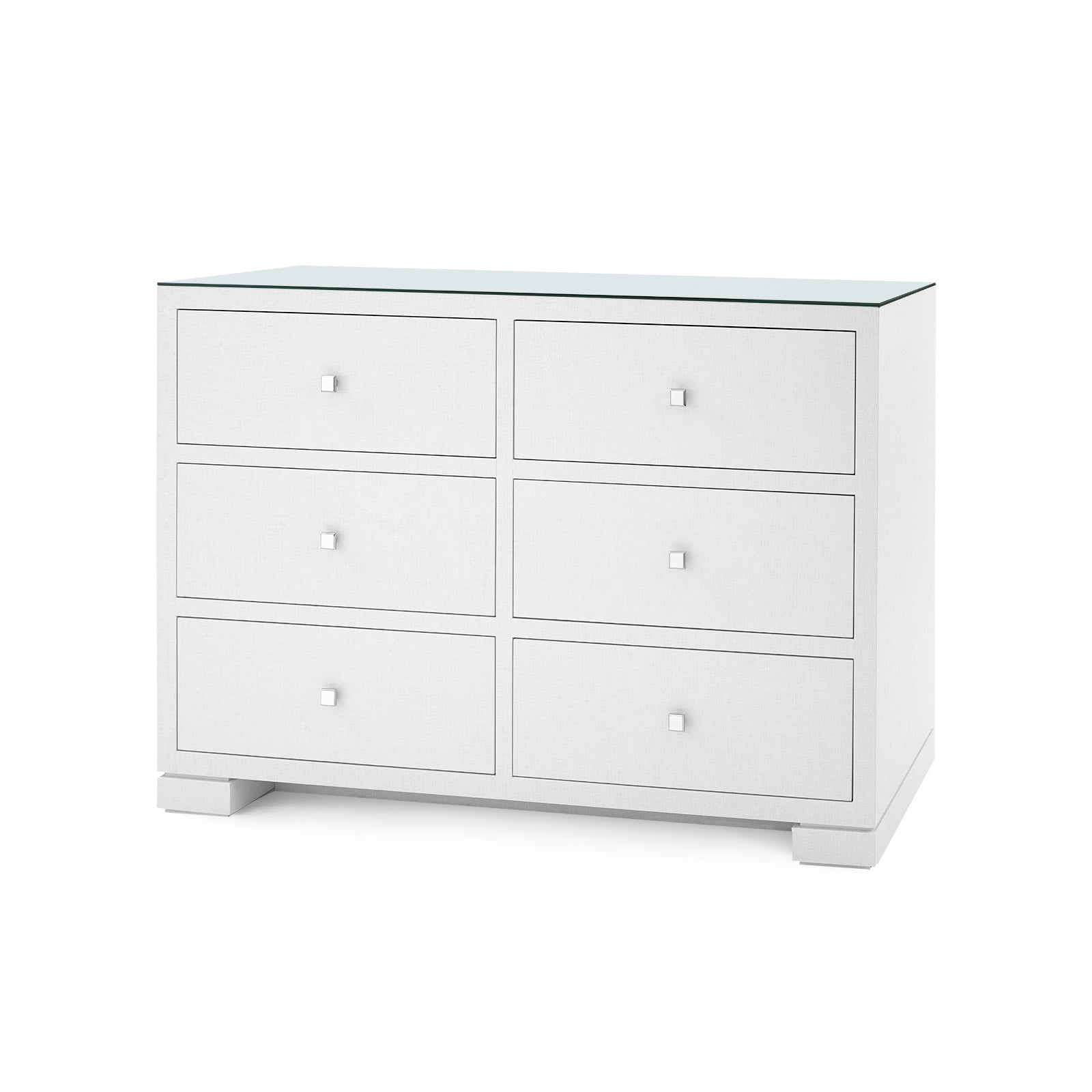 Villa & House Frances Extra Large 6-Drawer with Glass Top