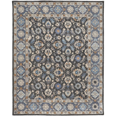 Feizy Rylan 8643F Transitional Oriental in Taupe/Blue/Ivory