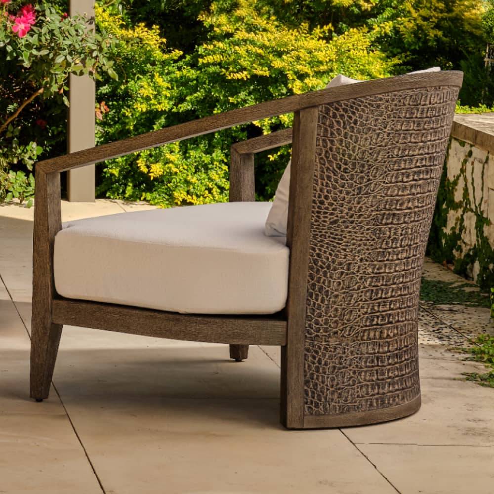 Arteriors Sobek Textured Back Outdoor Lounge Chair