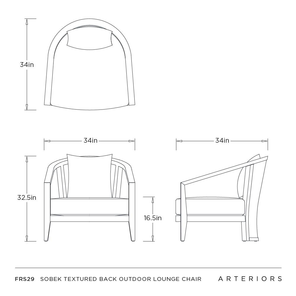 Arteriors Sobek Textured Back Outdoor Lounge Chair