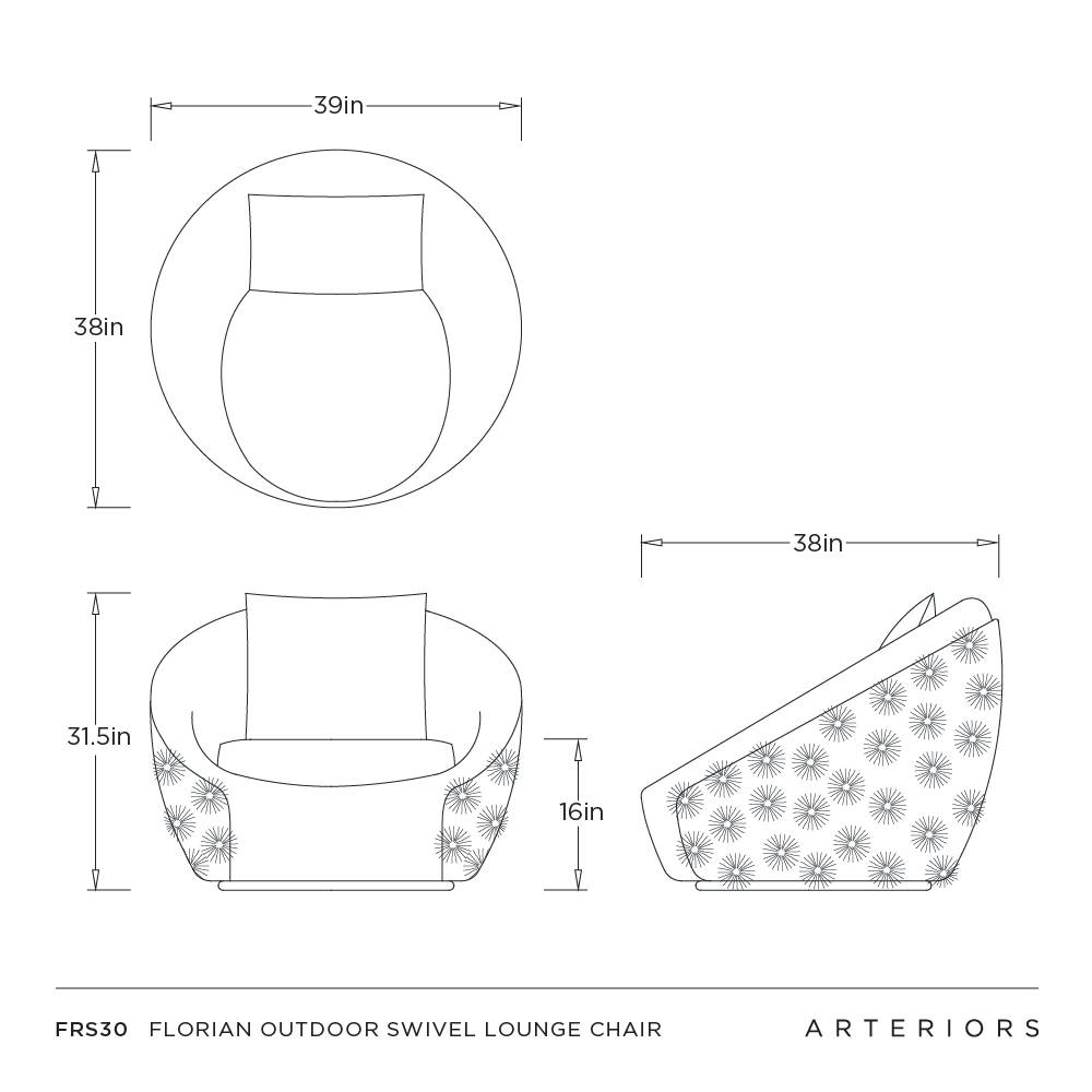 Arteriors Florian Outdoor Swivel Lounge Chair