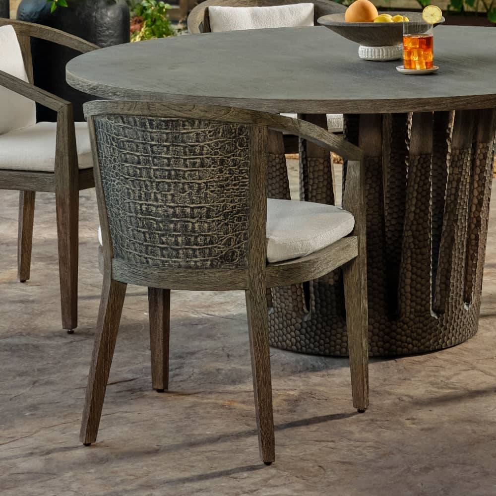 Arteriors Sobek Textured Back Outdoor Dining Chair
