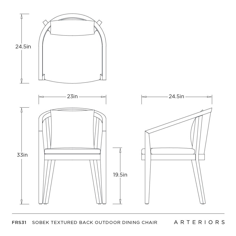 Arteriors Sobek Textured Back Outdoor Dining Chair