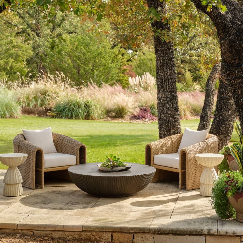 Arteriors Julien Open Arm Outdoor Lounge Chair