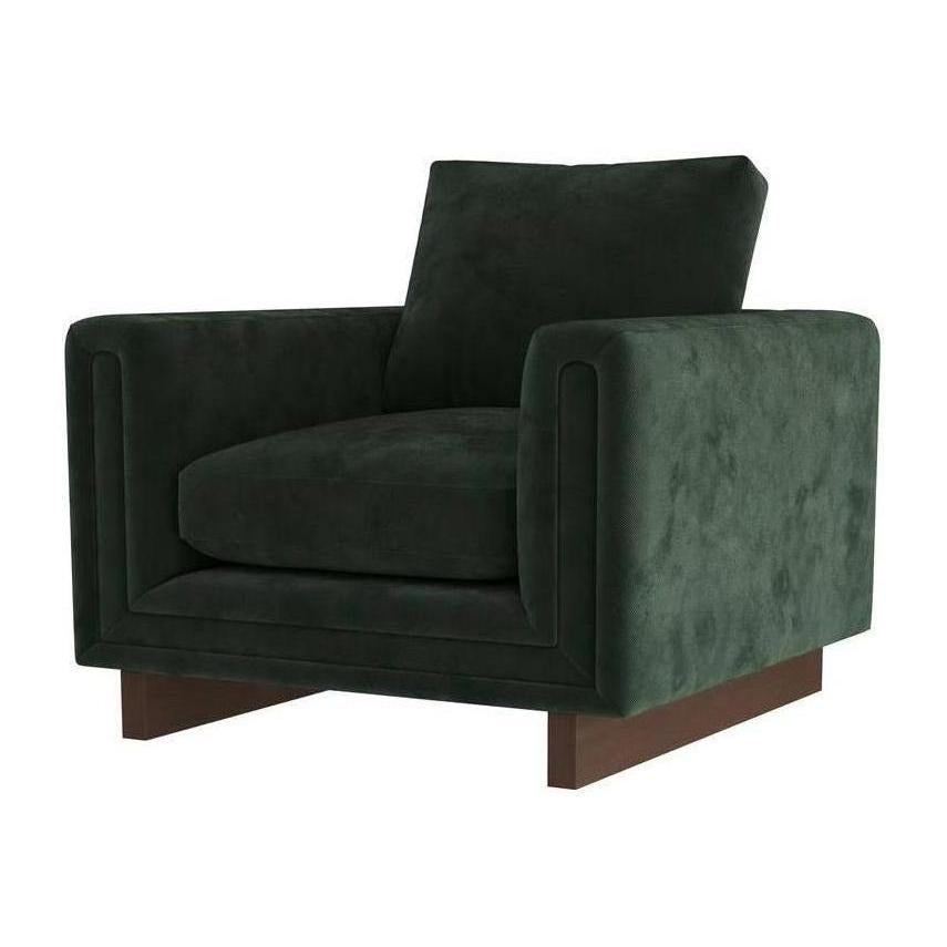 Arteriors Lovell Chair Forest Velvet Dark Walnut