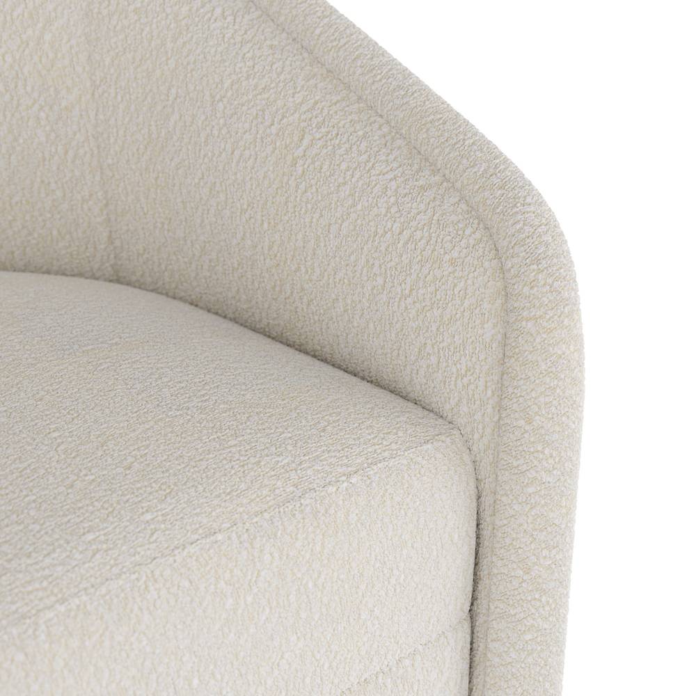 Arteriors Aljona Swivel Chair Cream Sherpa Oyster Leather