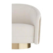 Arteriors Aljona Swivel Chair Cream Sherpa Oyster Leather