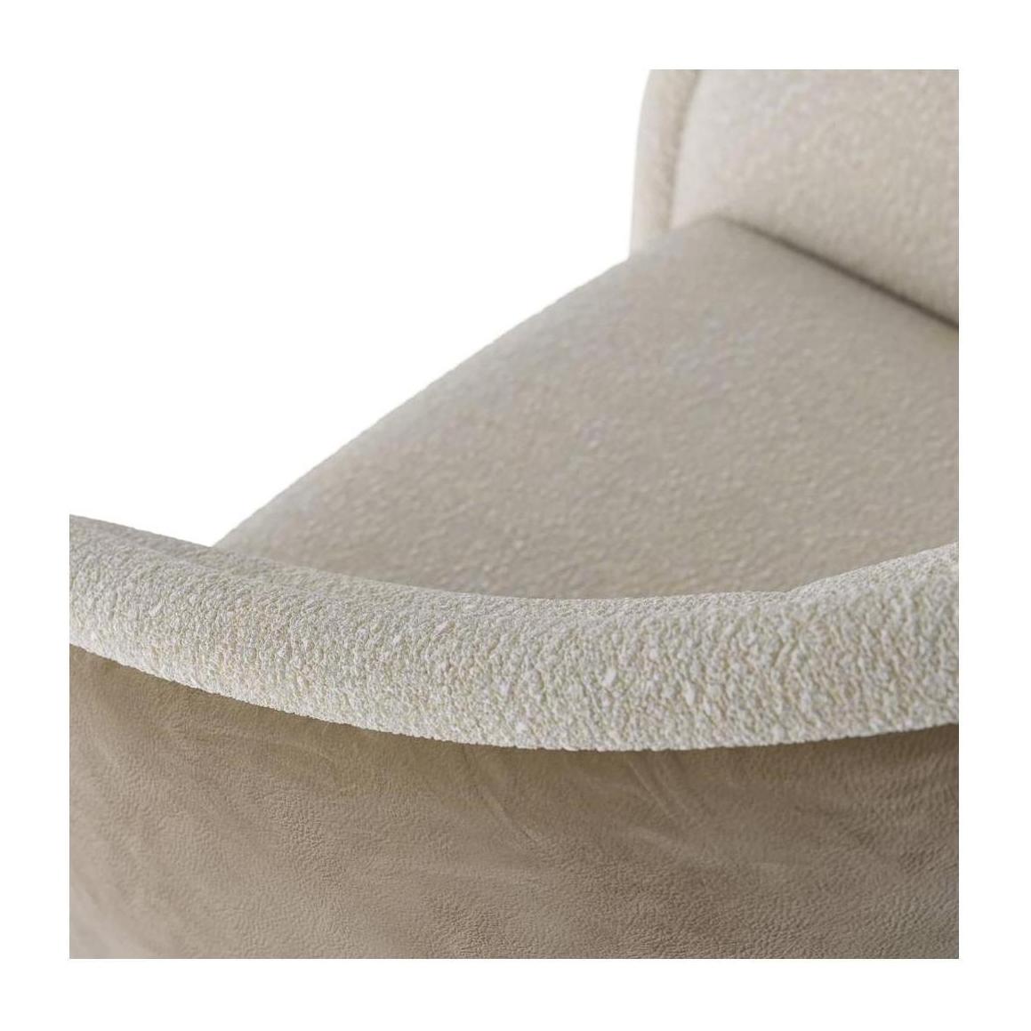 Arteriors Aljona Swivel Chair Cream Sherpa Oyster Leather
