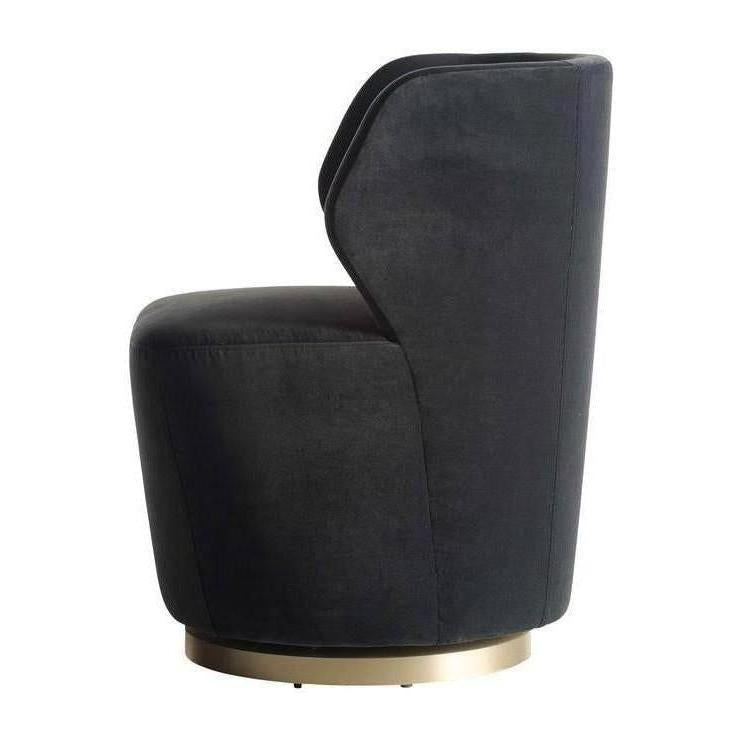 Arteriors Poppy Chair Forest Velvet Champagne Swivel