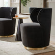 Arteriors Poppy Chair Forest Velvet Champagne Swivel