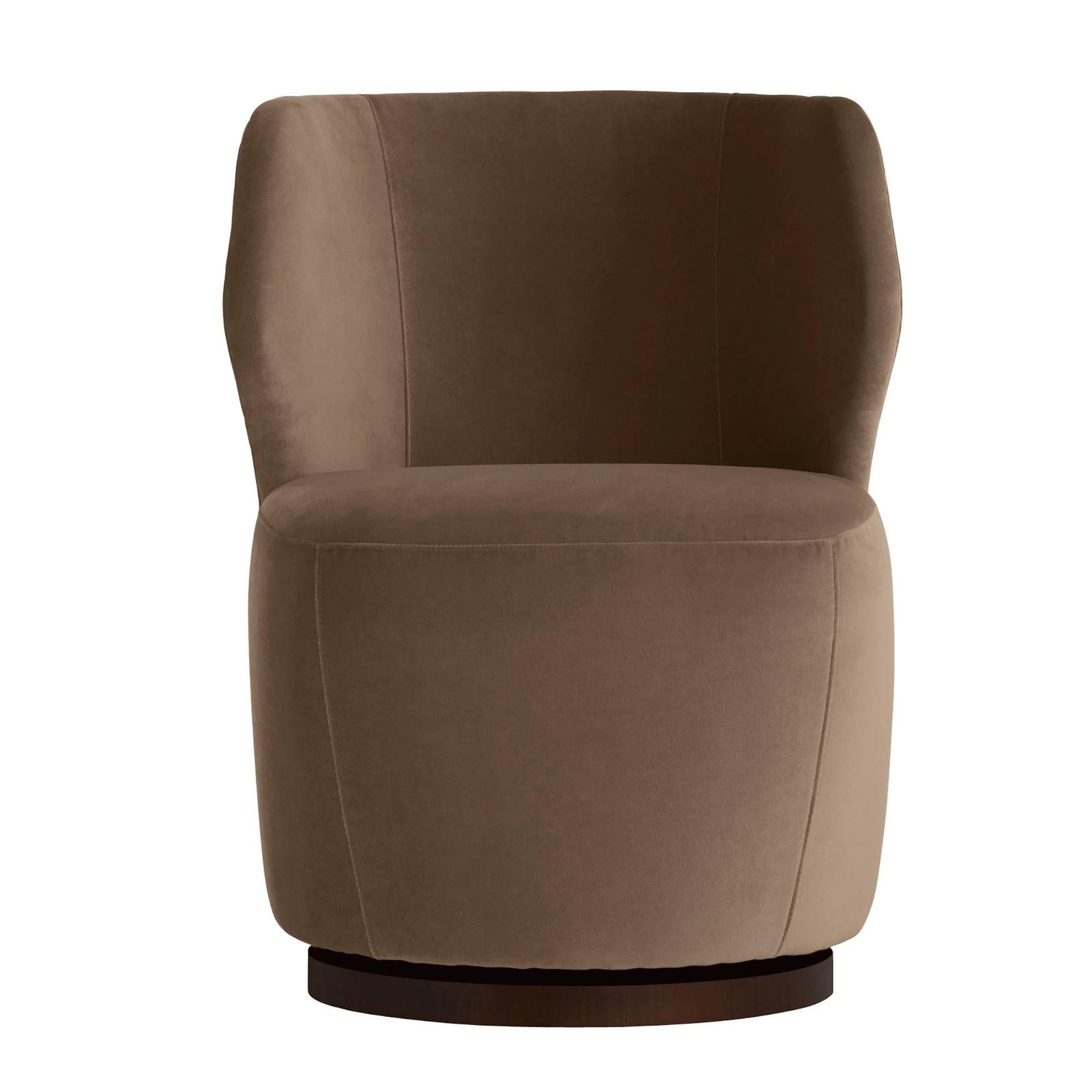 Arteriors Cocoa Velvet Poppy Swivel Chair