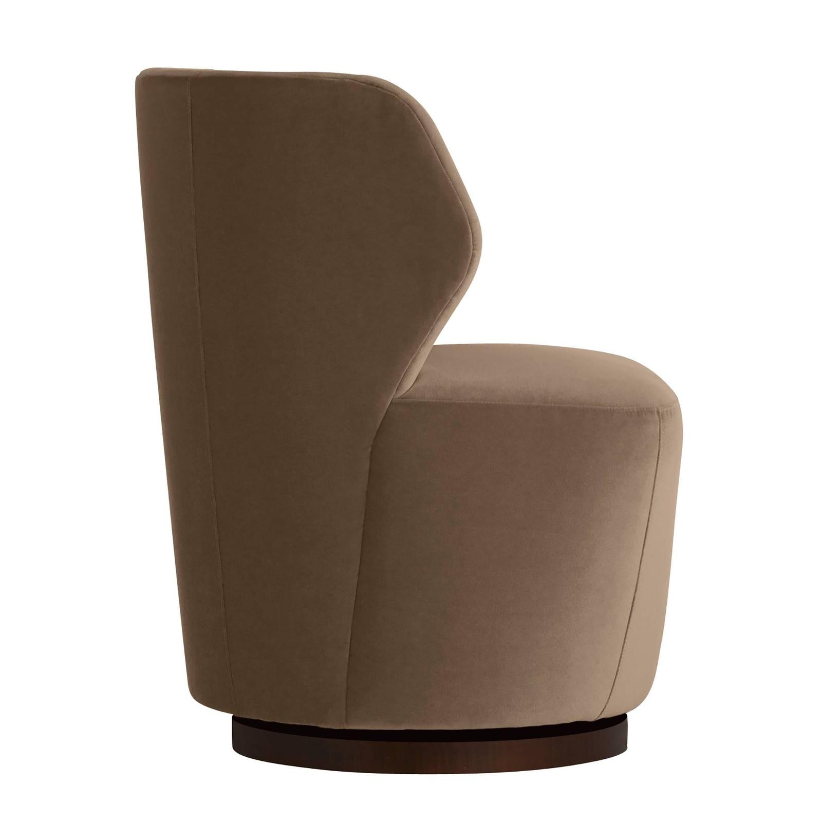 Arteriors Cocoa Velvet Poppy Swivel Chair