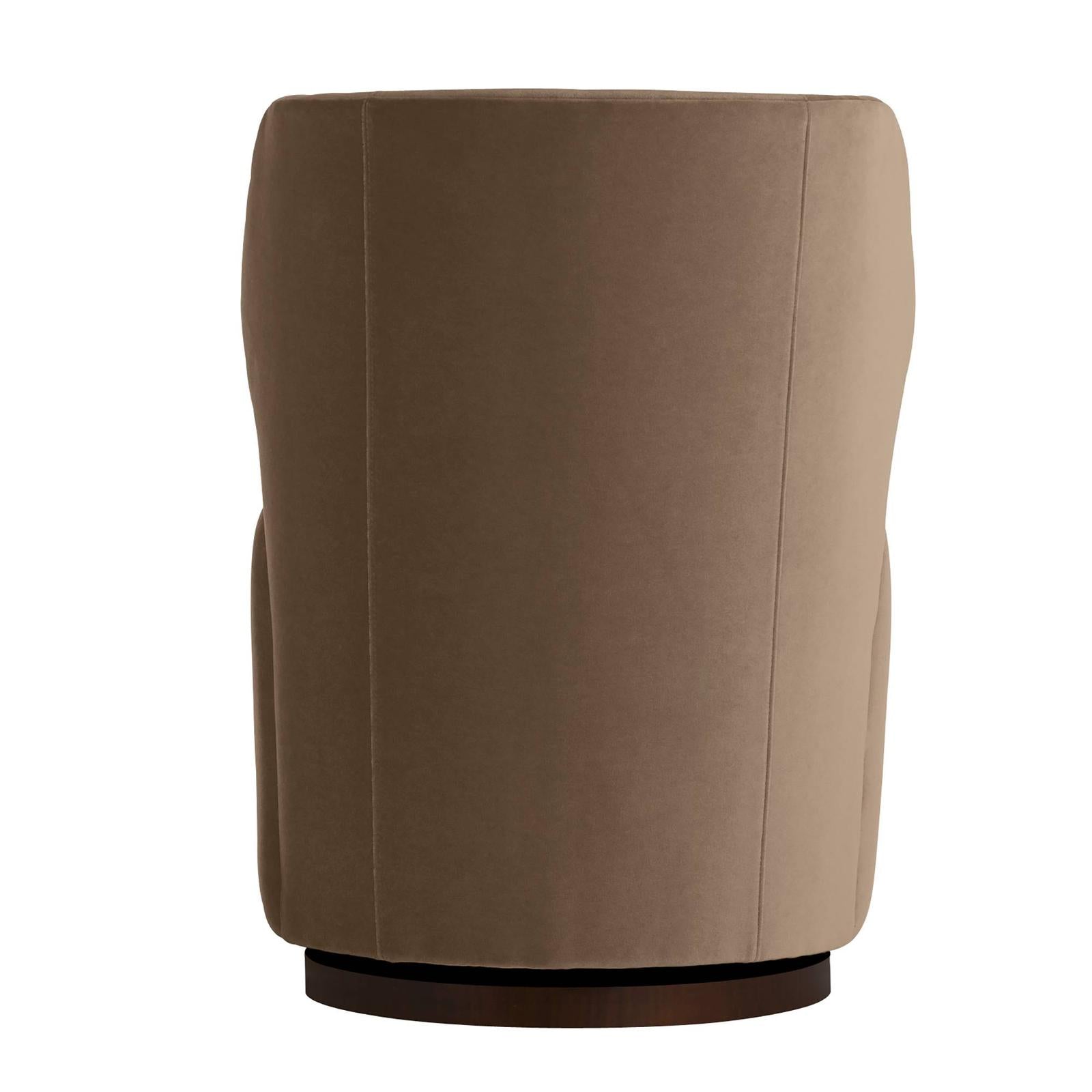 Arteriors Cocoa Velvet Poppy Swivel Chair
