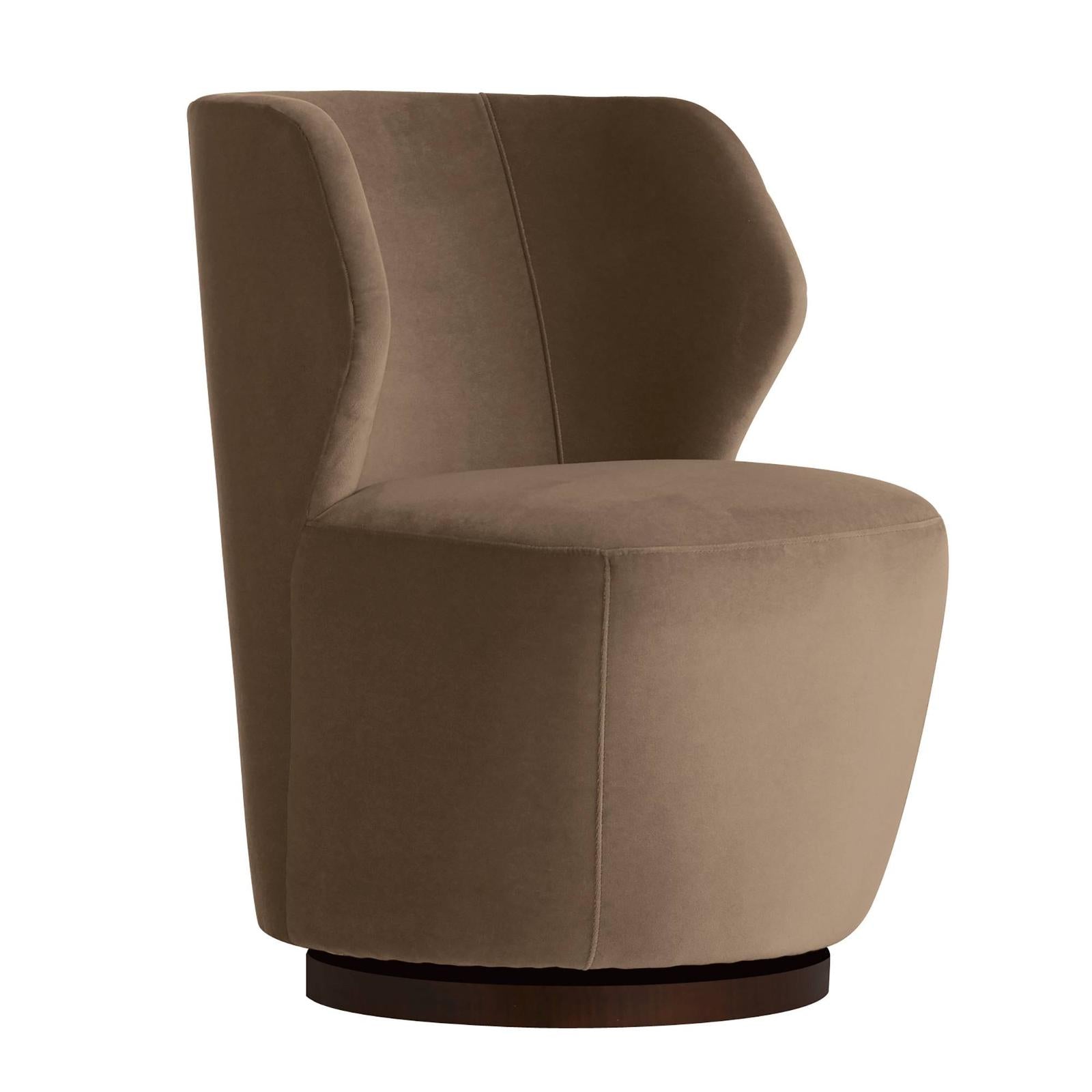 Arteriors Cocoa Velvet Poppy Swivel Chair