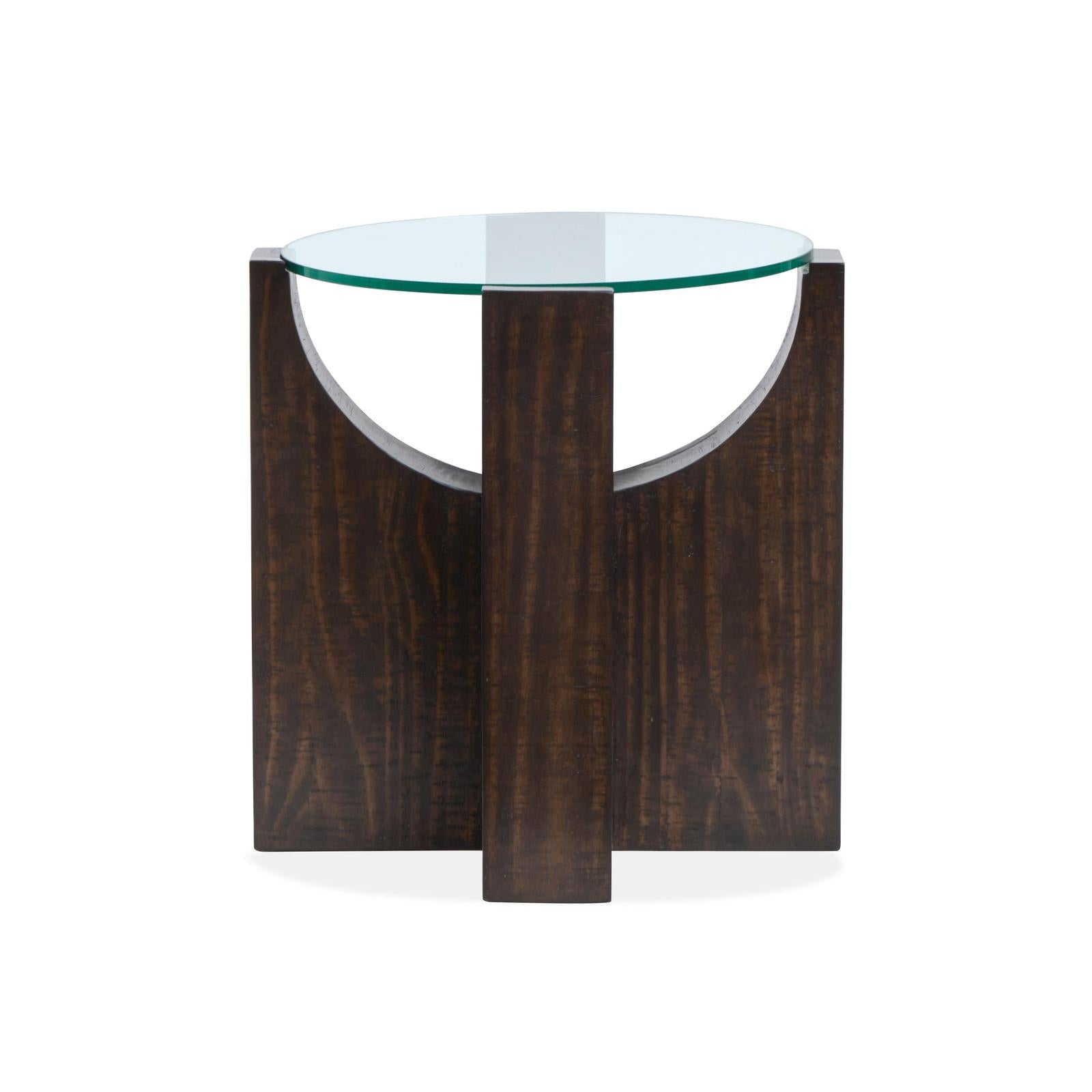 Magnussen Home Beckham Rustic Tavern Round End Table
