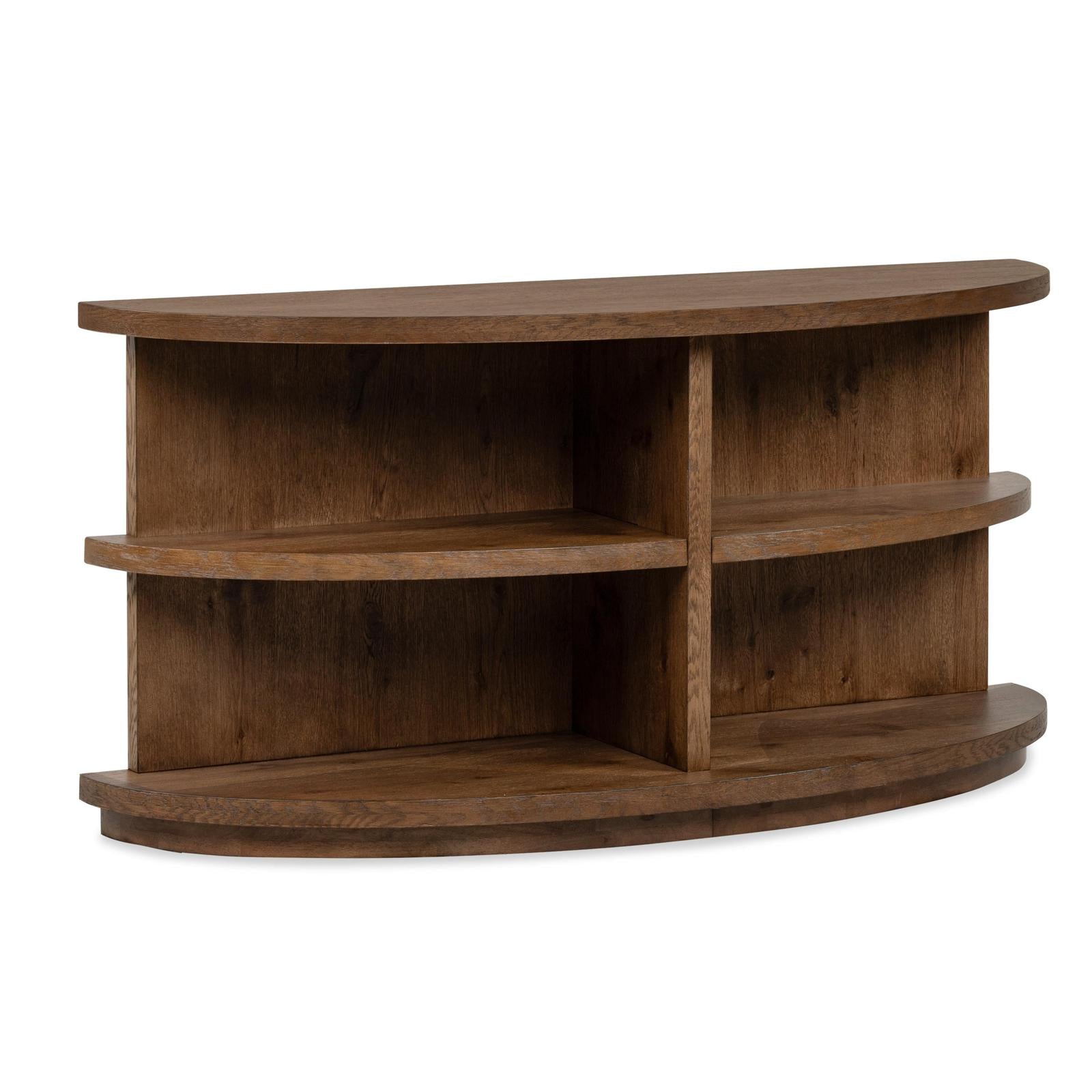Magnussen Home Oswald Brown Demilune Sofa Table
