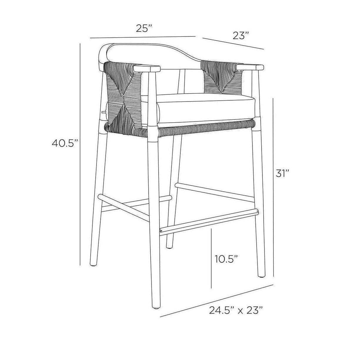 Arteriors Estes Outdoor Bar Stool
