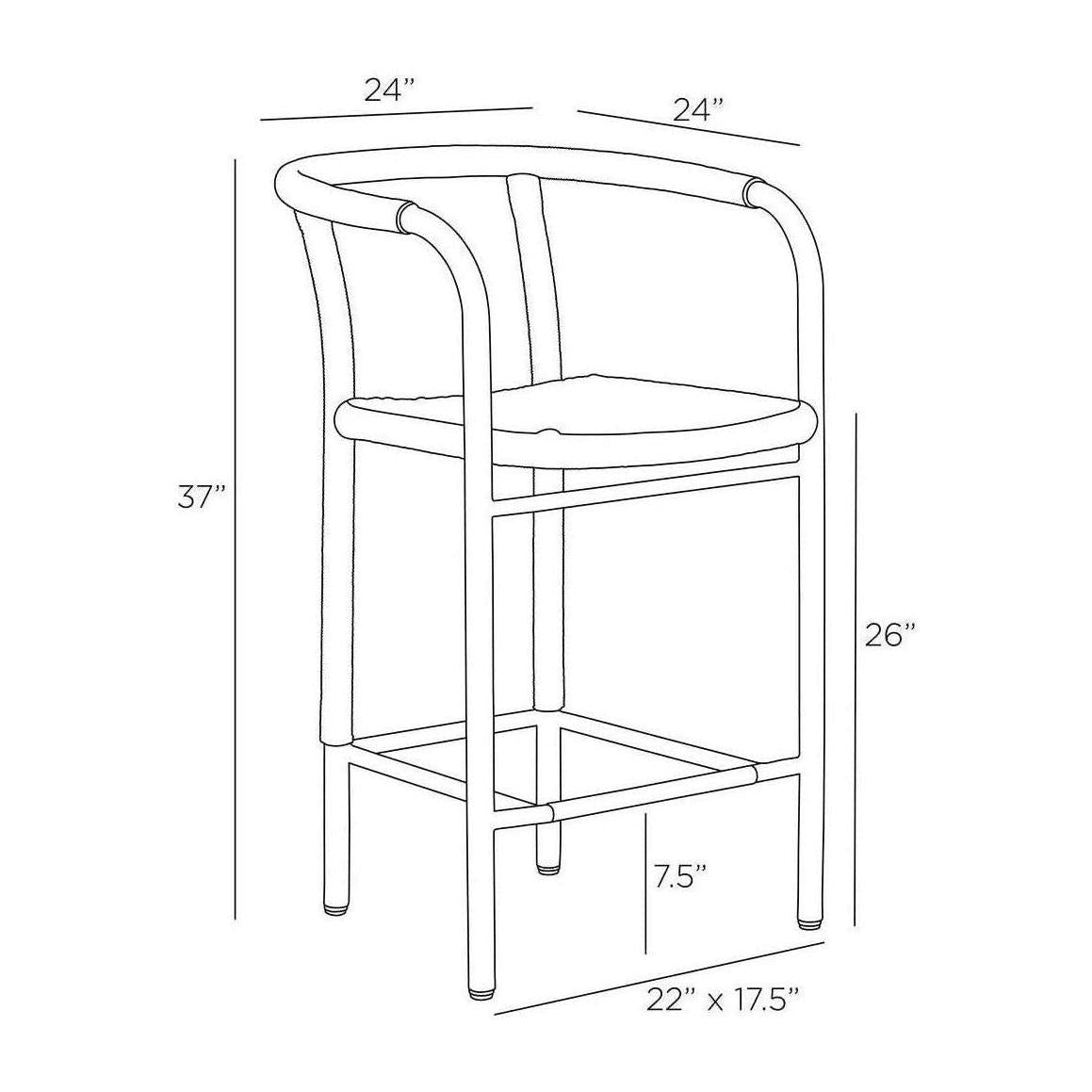 Arteriors Feller Outdoor Counter Stool