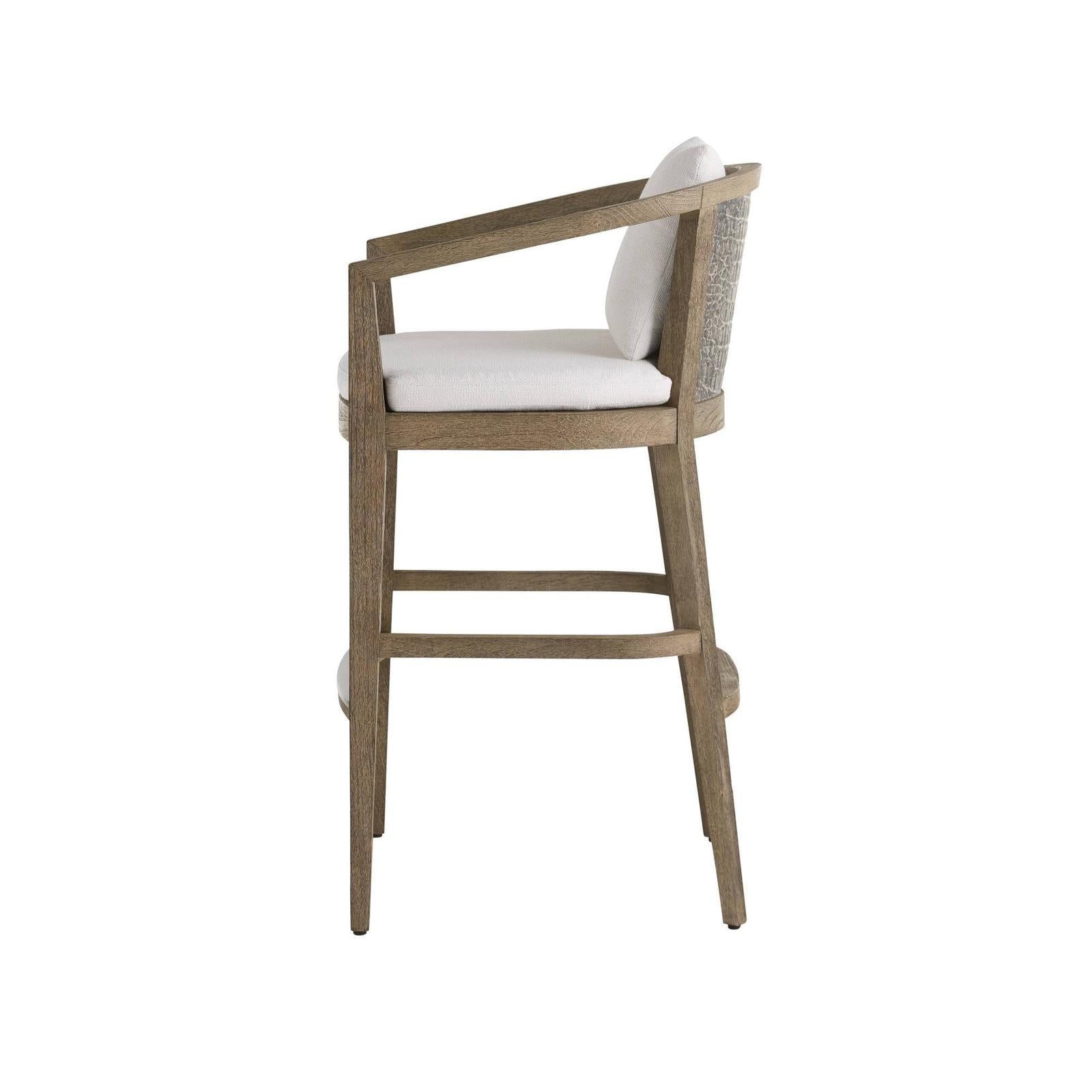 Arteriors Sobek Textured Back Outdoor Bar Stool