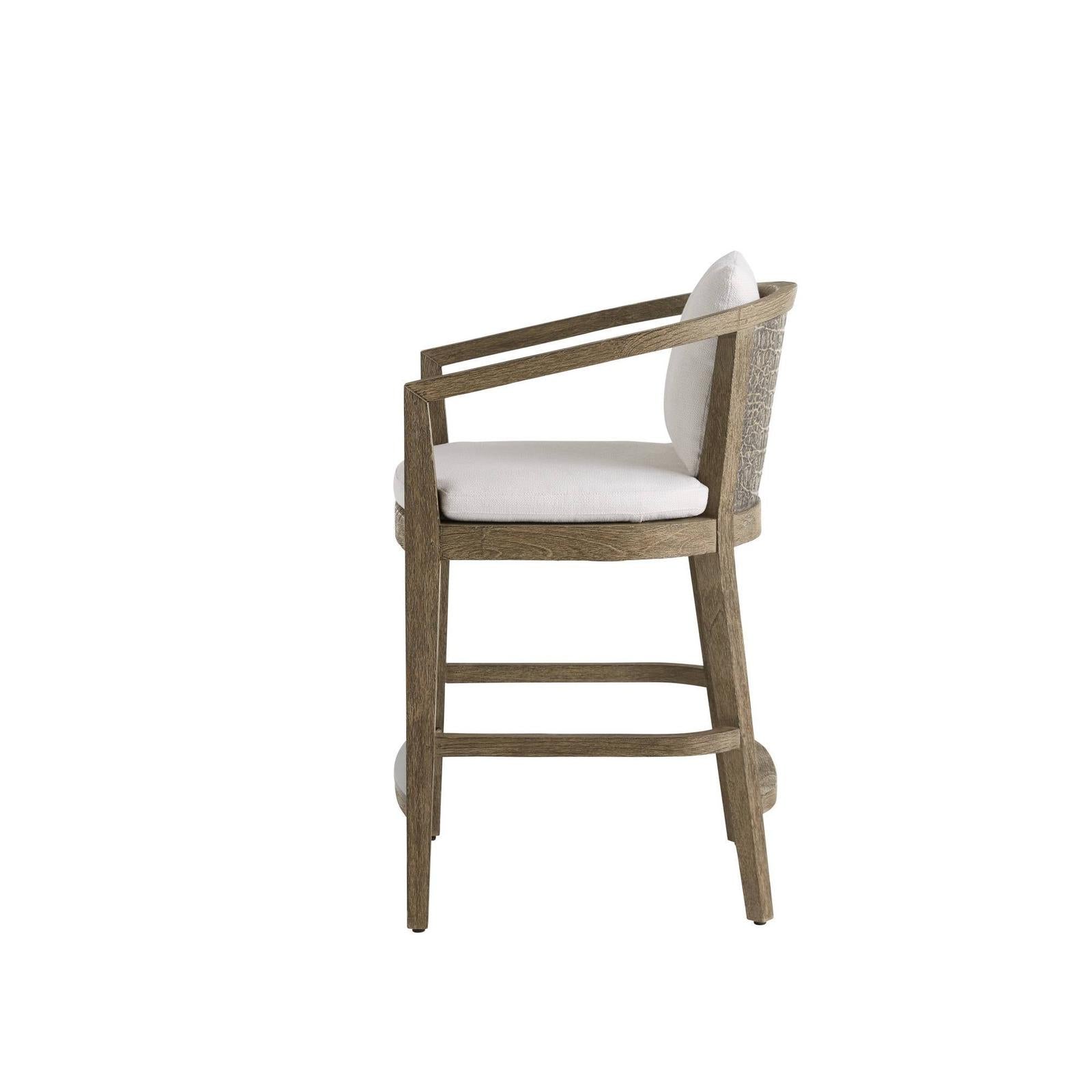 Arteriors Sobek Textured Back Outdoor Counter Stool