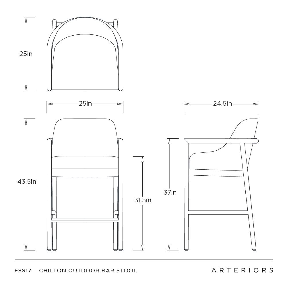 Arteriors Chilton Outdoor Bar Stool