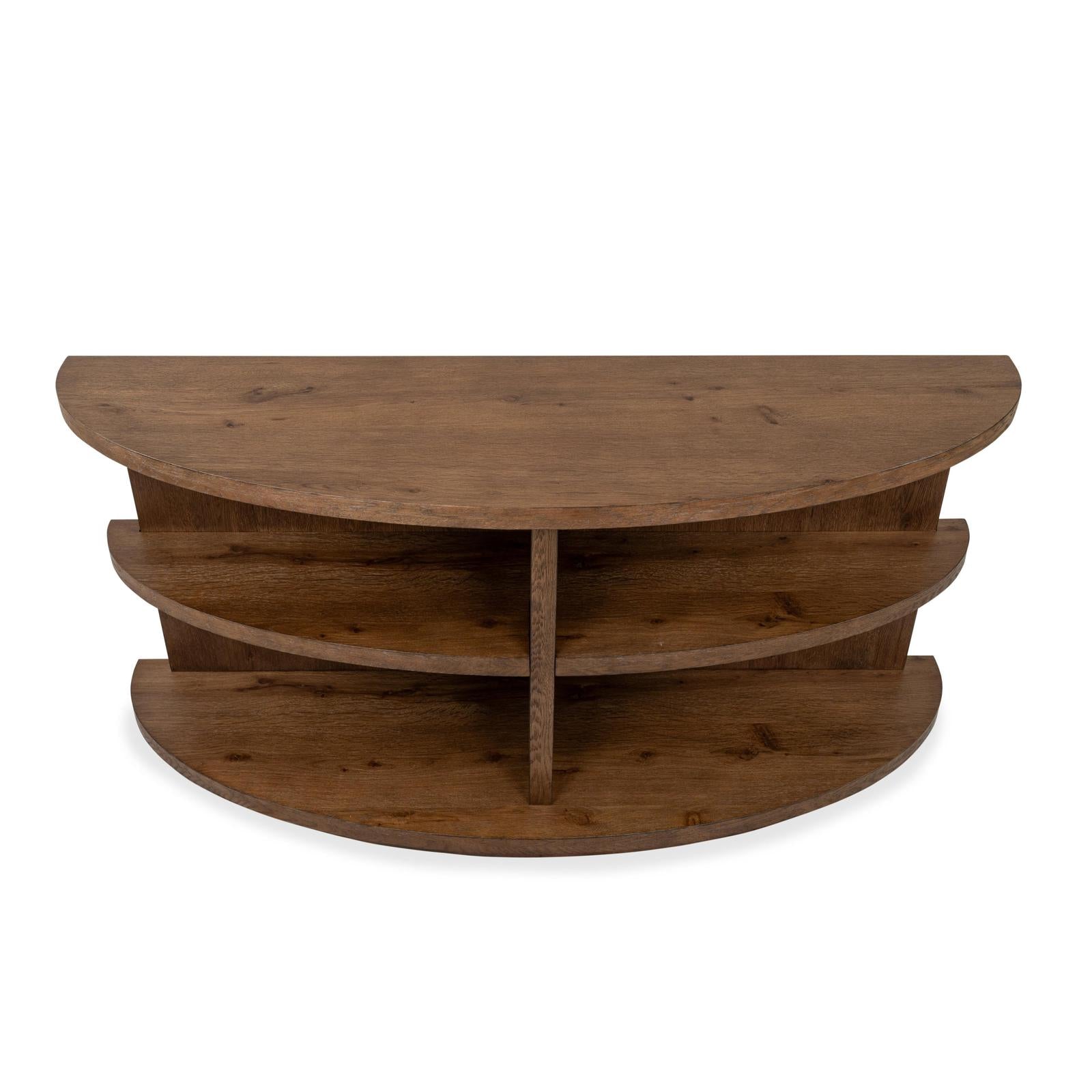 Magnussen Home Oswald Brown Demilune Sofa Table