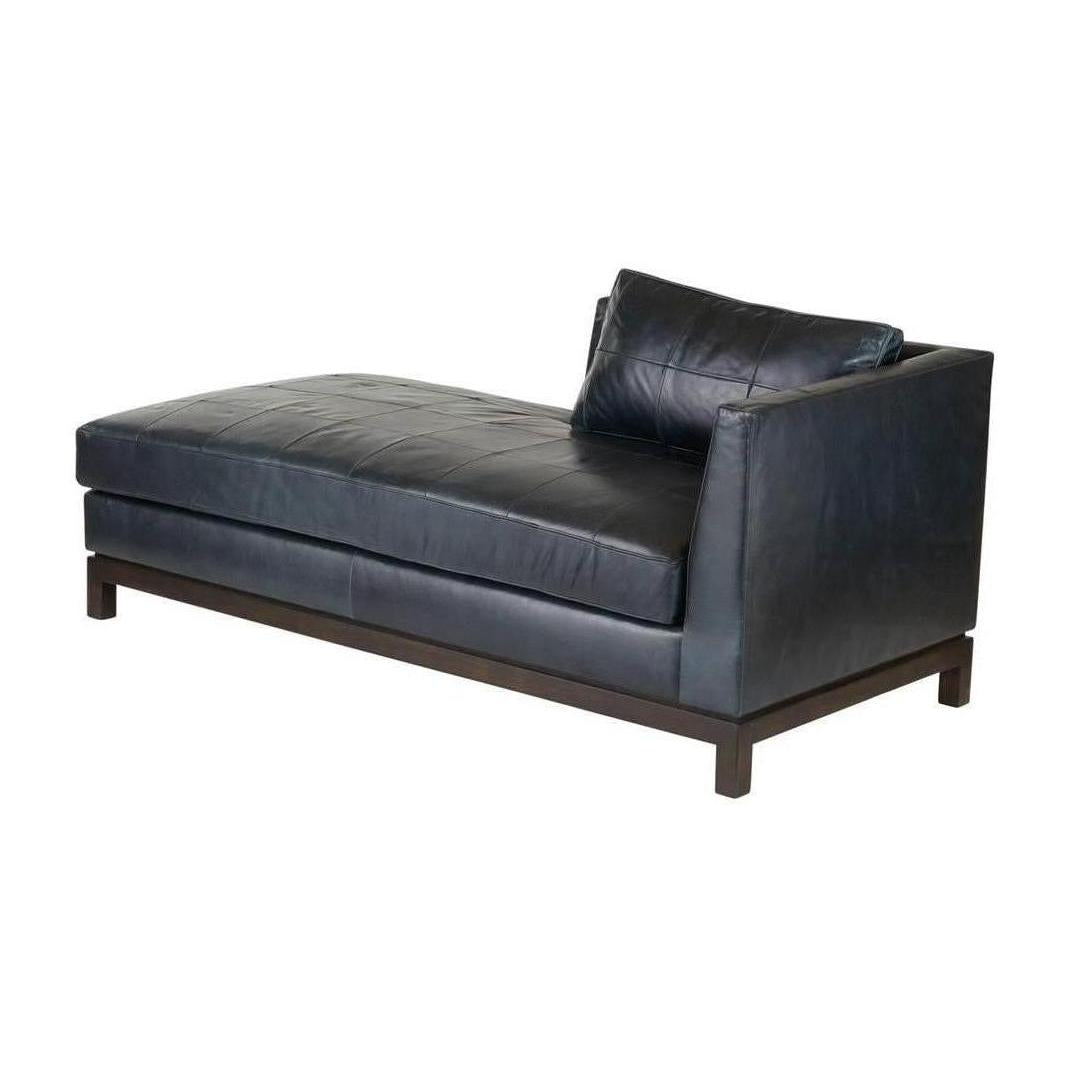 Arteriors Edmond Chaise Ink Leather