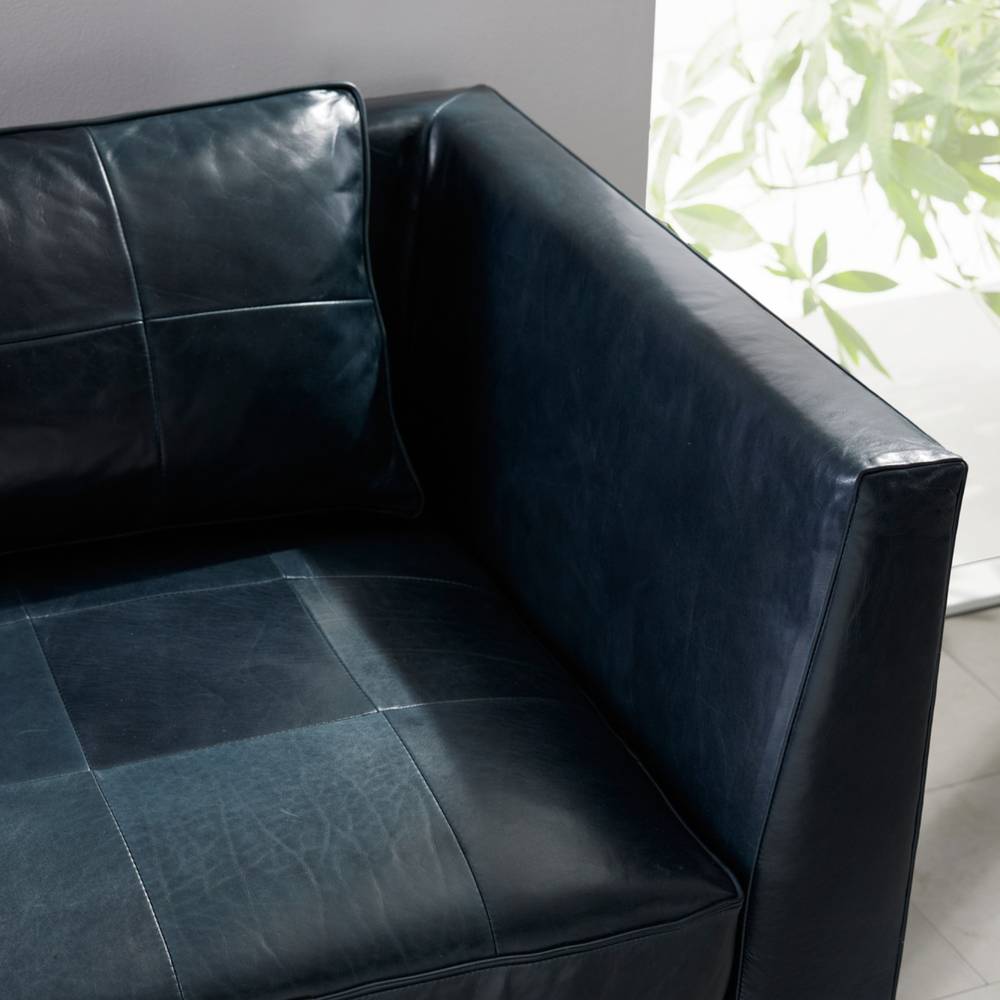 Arteriors Edmond Chaise Ink Leather