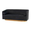Arteriors Huxley Sofa Noir Leather White Oyster