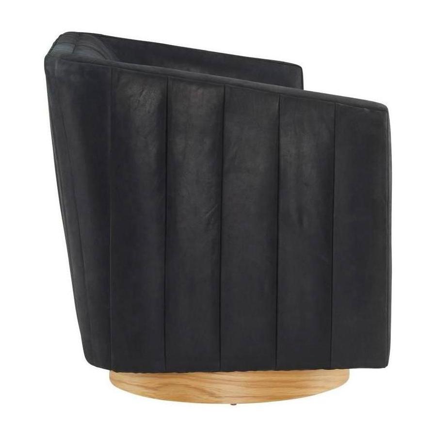 Arteriors Huxley Sofa Noir Leather White Oyster