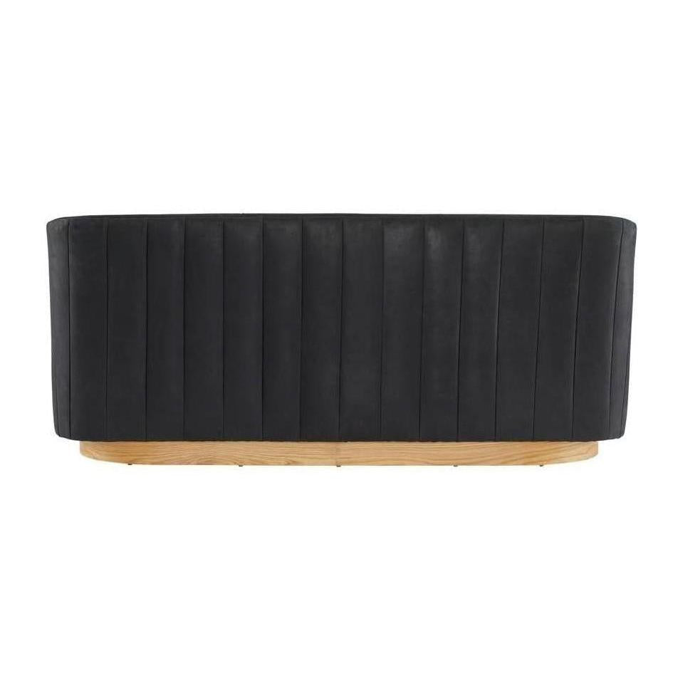 Arteriors Huxley Sofa Noir Leather White Oyster