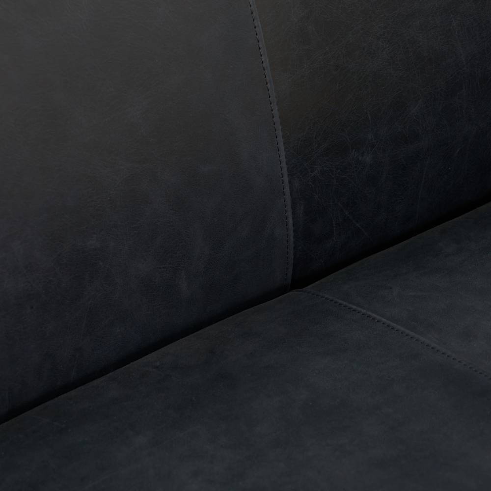 Arteriors Huxley Sofa Noir Leather White Oyster