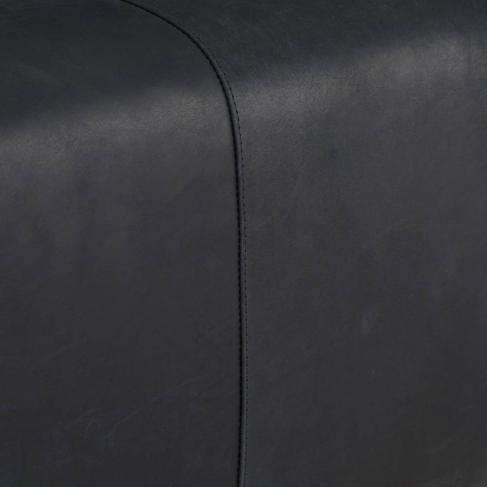 Arteriors Huxley Sofa Noir Leather White Oyster