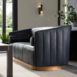 Arteriors Huxley Sofa Noir Leather White Oyster
