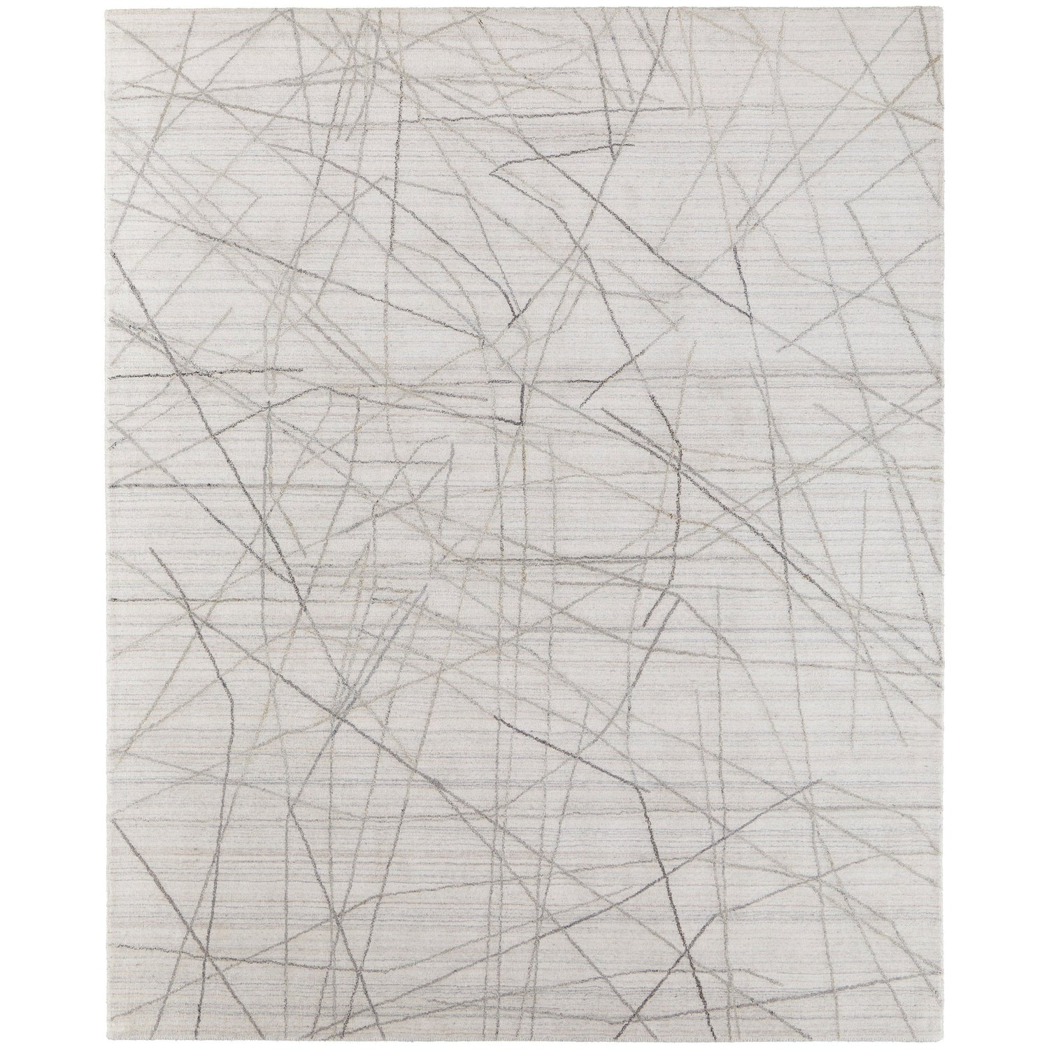 Feizy Whitton 8894F Modern Abstract Rug in Ivory/Gray