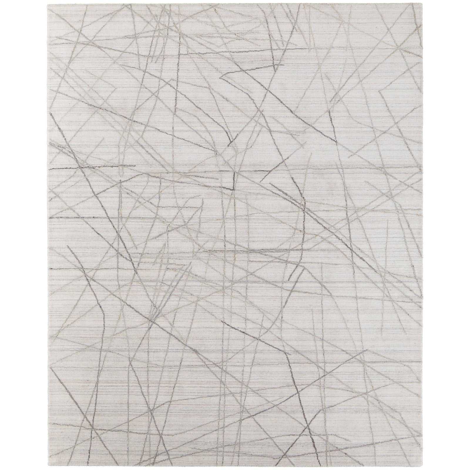 Feizy Whitton 8894F Modern Abstract Rug in Ivory/Gray