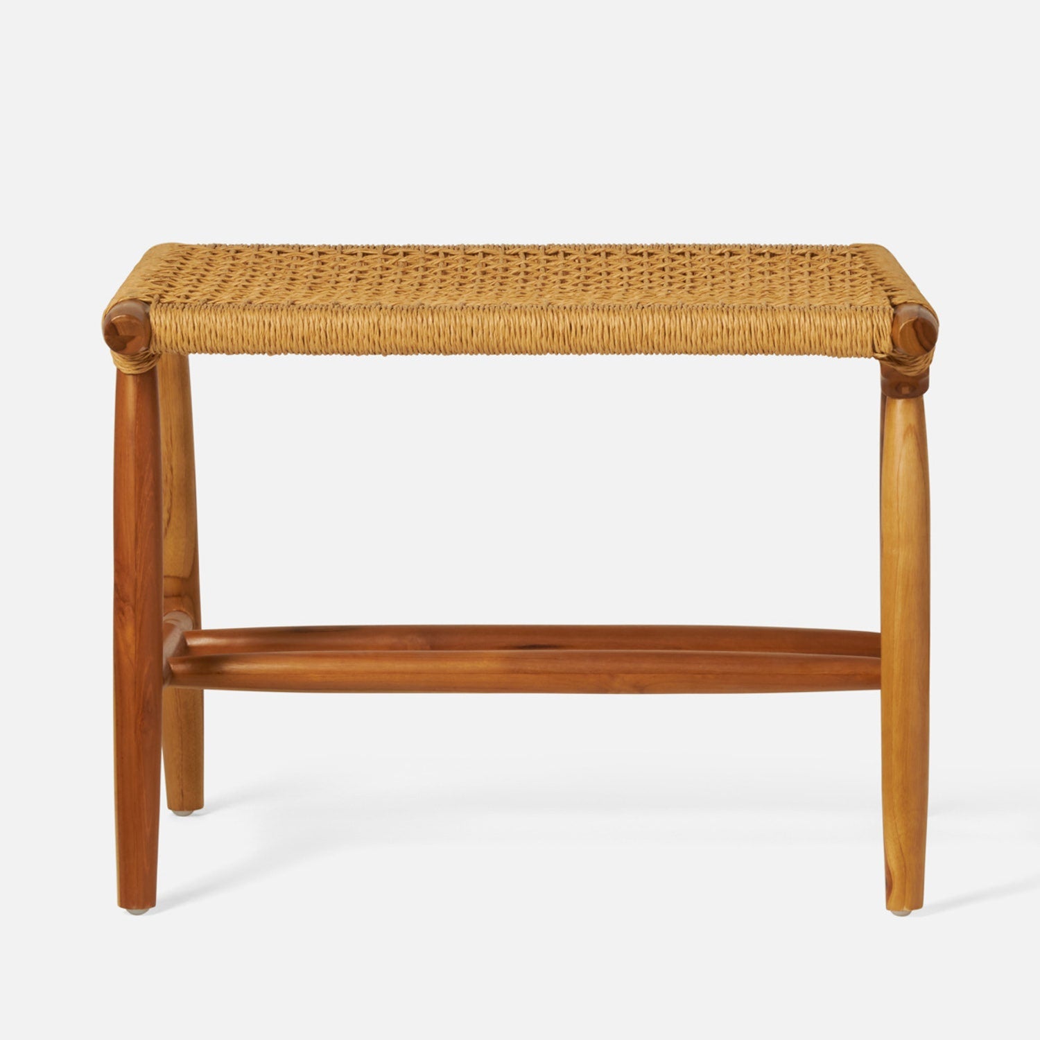 Corenne Handwoven Teak Accent Bench