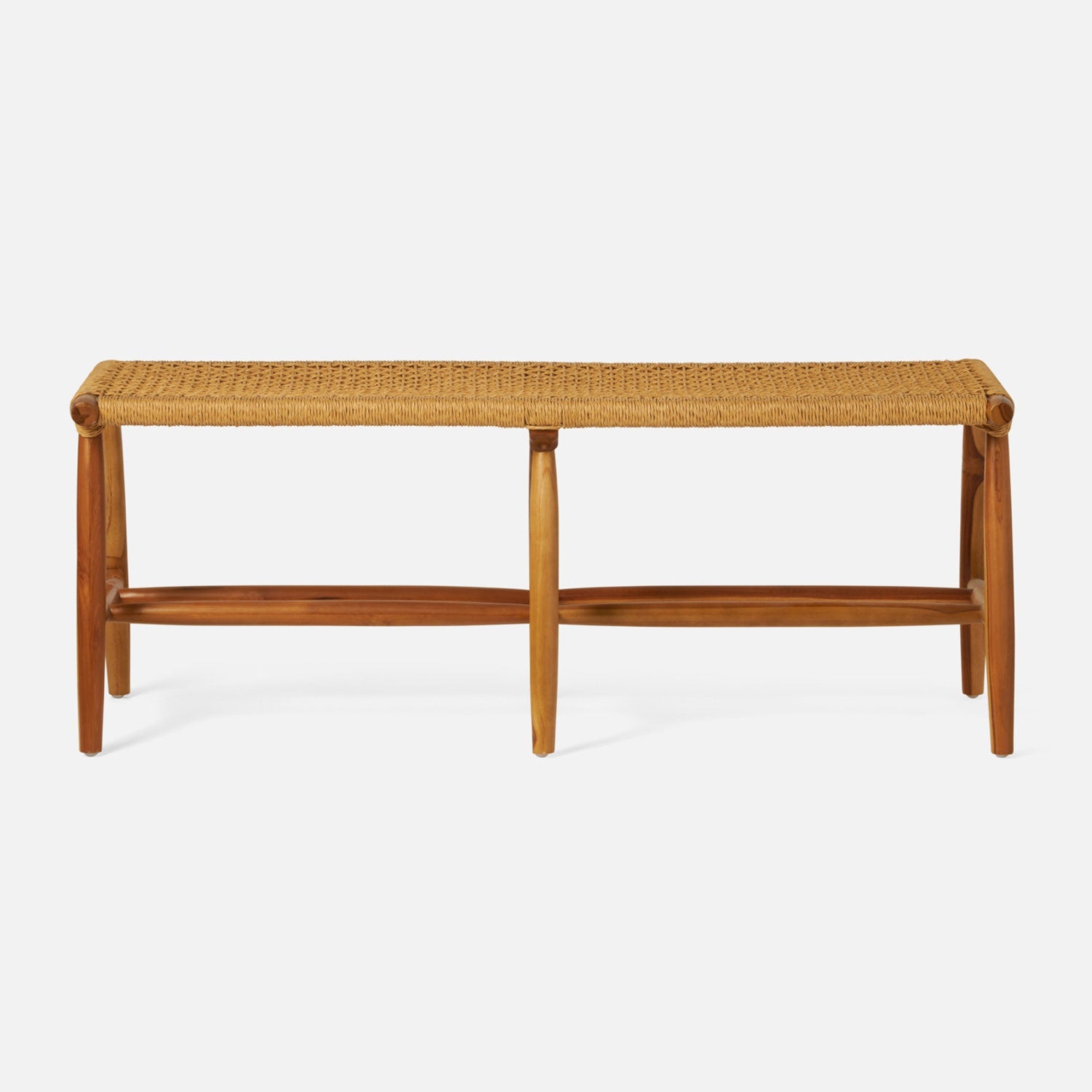 Corenne Handwoven Teak Accent Bench