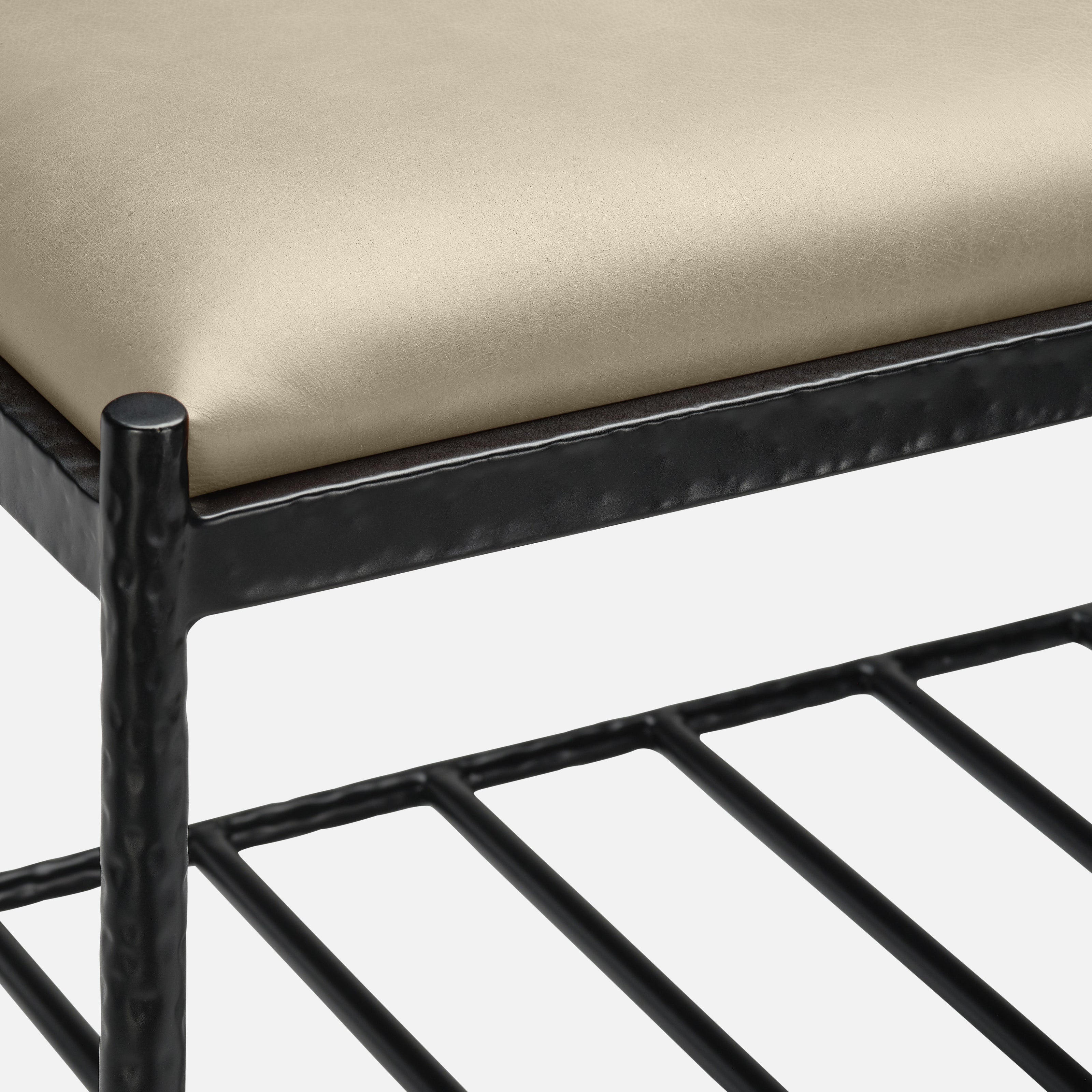 Giorgio Textured Leather Bench