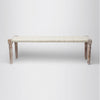 Nico White Fabric Bench